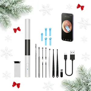 1pc Ear Wax Removal, Visual ear spoon-Ear Cleaner with Camera, Ears Wax Removal Kit with Ear Otoscope with 6 LED Lights, Earwax Removal Tool for Phone, iPad & Android Smart Phones