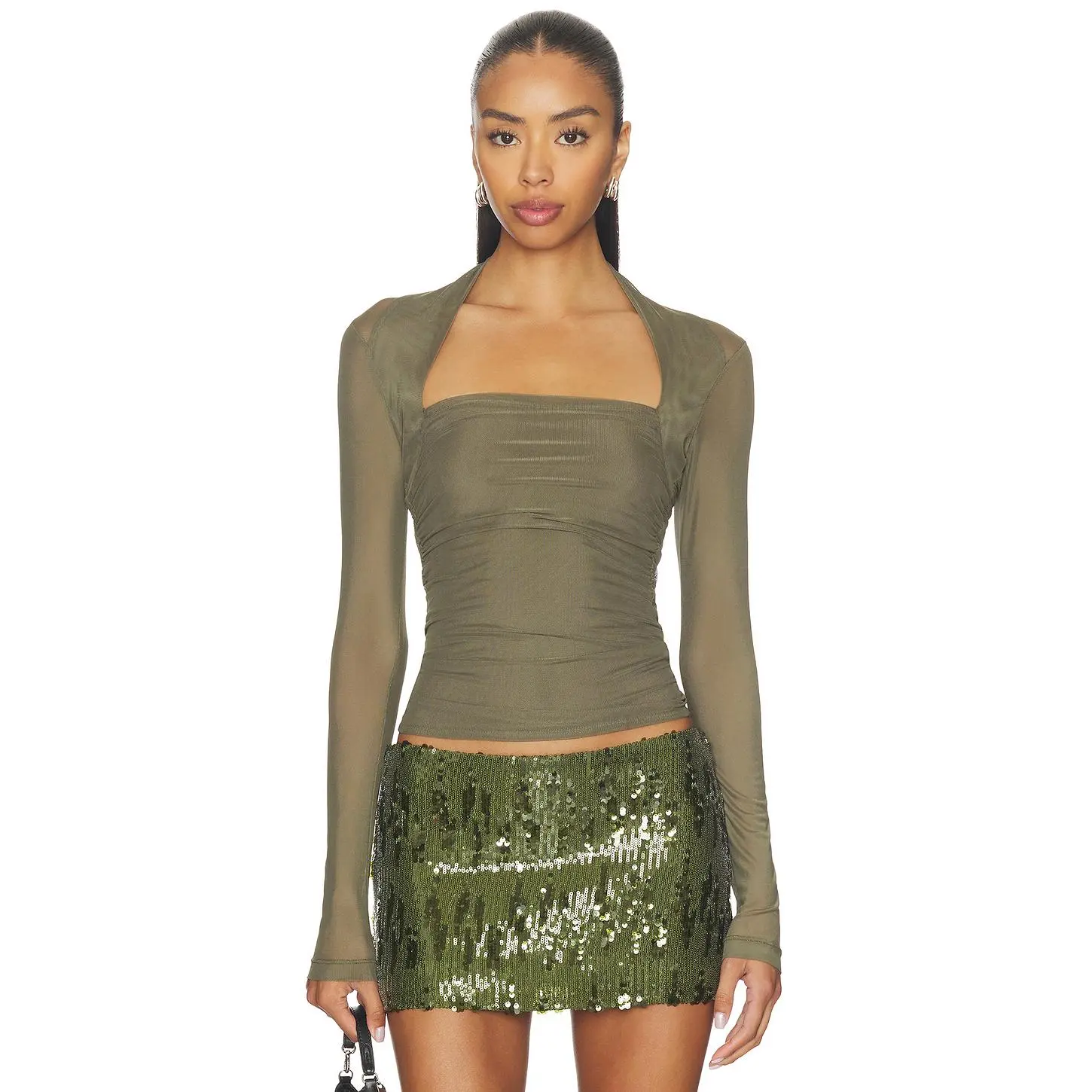 Amanda Uprichard Delilah Top in Olive