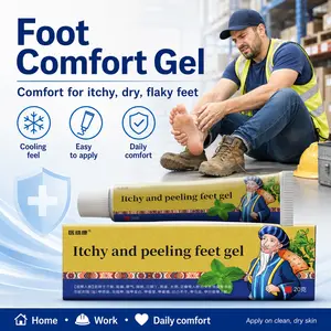 Herbal antifungal cream for foot odor, itching, peeling, and cracked feet; removes calluses and blisters on the soles; soothes fungal infections like athlete’s foot; foot care emollient.