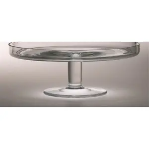 212 MAIN 11 in. High-Quality Glass Party Cake Stand, Square Cake Display for Weddings, Gift-Ready Home Decor, Dishwasher-Safe