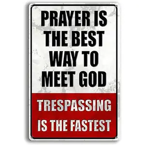 Metal No Trespassing Signs Private Property Funny, Posted Signs No Trespassing for Home Yard Garden Door  Metal Sign tour poster ready to hang motivational quote  art city wall