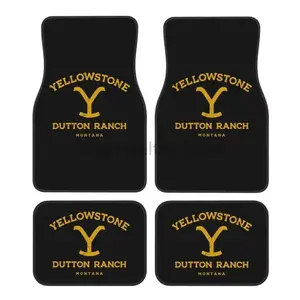 Yellowstone Dutton Ranch Print Car Floor Mats Set of 4 Vehicle Front and Rear Carpets Non-Slip Auto Foot Mats Car Accessories
