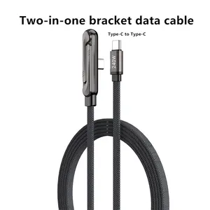 Invisible Holder Charger Cable with Stand Super Fast Charging 2-in-1 FastCharging Cord & Phone Stand for GamingOffice Car Travel Type-C Charging Cable BlackCellphone Electronic
