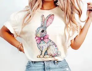Faux Sequin Easter Bunny DTF Transfers - THIS IS NOT A SHIRT