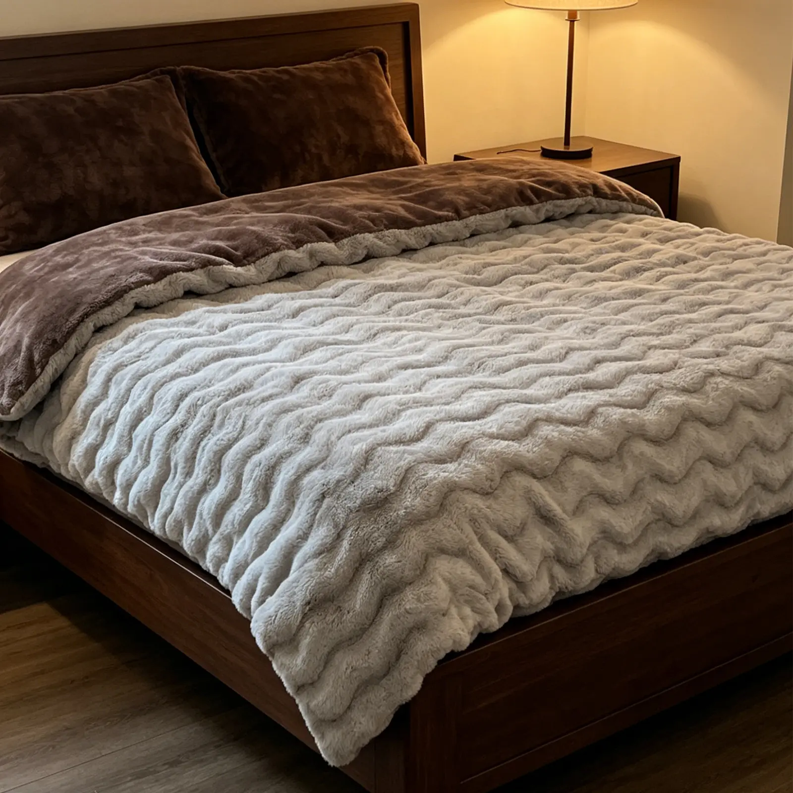 【Super Category】ROSEKIND Weighted Fluffy Faux Rabbit Fur Blanket for you Set Plush Fuzzy Bedding Set, Warm Soft Comforter Bedding Set for Winter, Fluffy Soft Blankets Fleece Throw