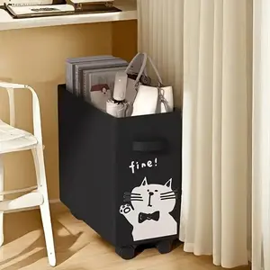 Under Drawer Rolling Storage Cart with Cute Dog Design - Mobile Organizer with Wheels, Durable Storage Organizer, Multifunctional Storage Bin for Office, Dorm, Home - Fabric Storage Basket with Handles for Books, Bags, Supplies, Shelf Baskets