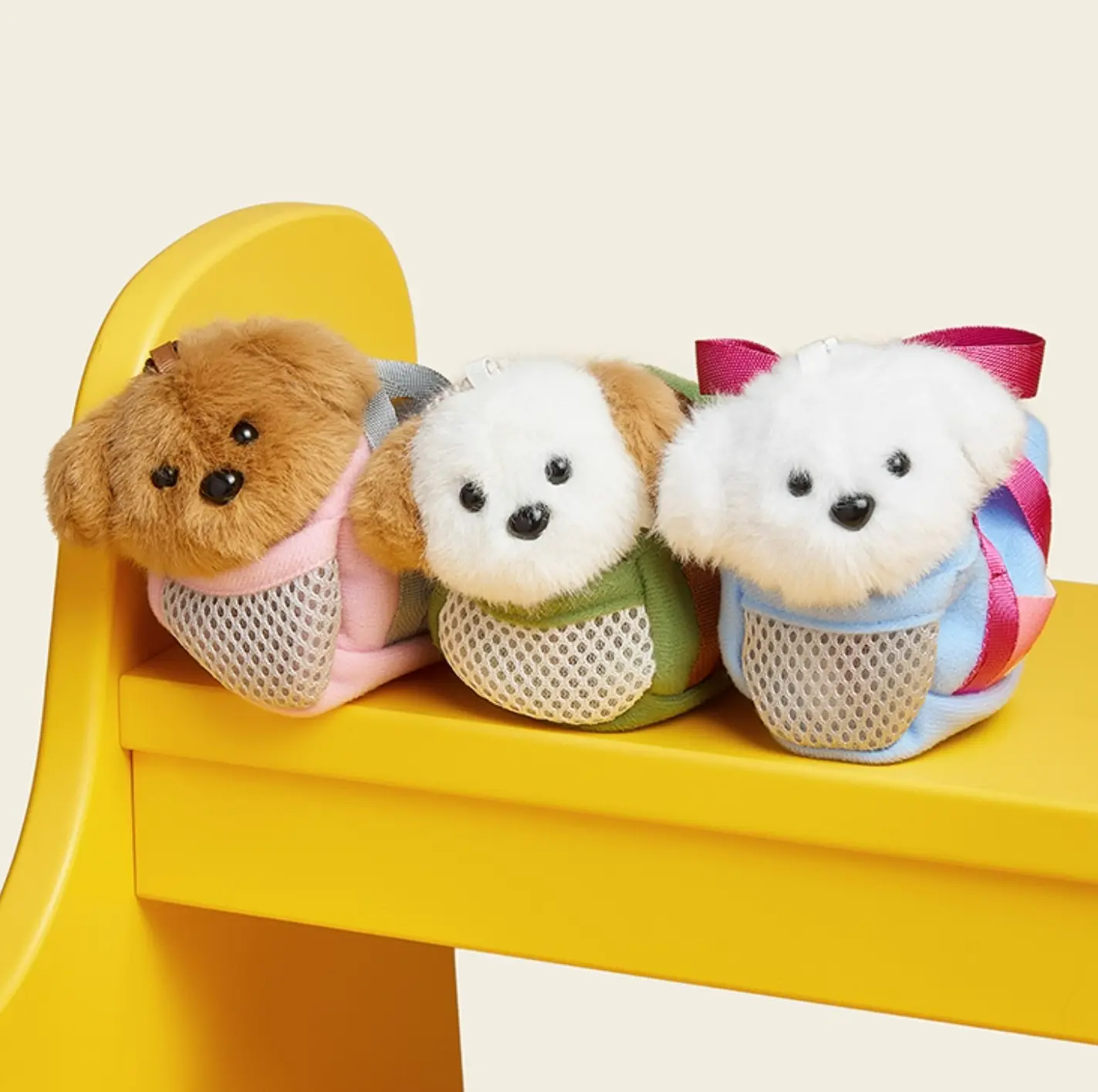Cute Plush Animal Keychain & Bag Charm for Girls, Mini Handbag with Removable Toy, Cloud-Like Plush Softness and Bean Pellets, Girl, Puppy, Vibrant, Deluxe Materials, Keychain Pendant, High-Quality, Luxury Carrier Feel, Stylish Keychain