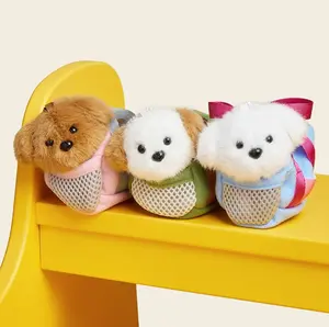 Puppy Stuffed Animal Bag Charm Deluxe Plush Set Handbag Pendant for Girls On-The-Go Companions Plush Toy Keychain Backpack Decoration Stylish Accessories