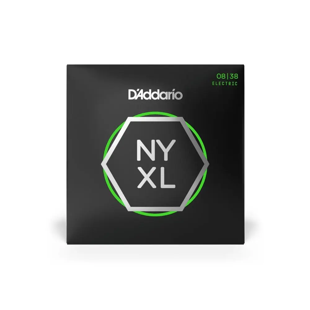 D'Addario NYXL Nickel-Plated Steel Premium Uncoated Electric Guitar Strings - 8-38 Extra Super Light, Crunch, Enhanced Presence, Accentuated Mid-Range Frequency Response, All-Season Use, Farther Bends, Improved Tuning Stability, Louder Sustain