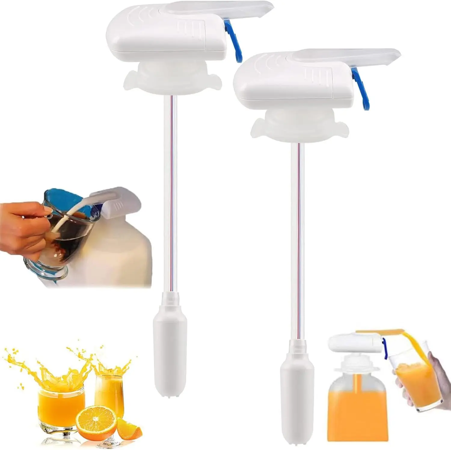 2-Pack Automatic Gal. Drink Dispenser for Fridge, Spill-Proof for Milk, Juice, Beer, Suitable for Home Kitchens & Outdoor Use