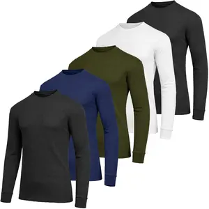 5-Pack Men's Waffle-Knit Long Sleeve Crew Neck & Henley Thermal Shirts 5-Pack Men's Waffle-Knit Long Sleeve Crew Neck & Henley Thermal Shirts