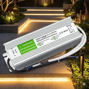 100W Waterproof LED Power Supply 12V DC, Universal Wide Voltage Input 96-265V AC, Outdoor Use with Overload Short Circuit Protection, for LED Strip Lights, CCTV Camera, Landscape Garden Lighting