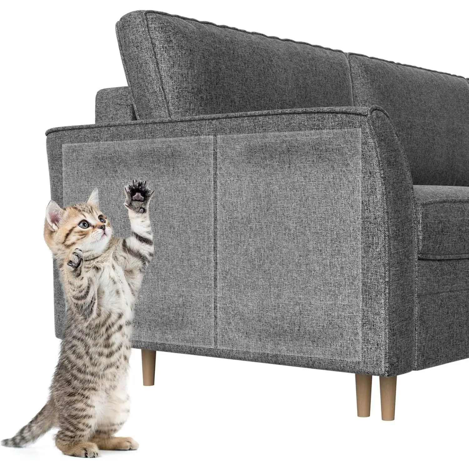 Anti Cat Scratch Furniture Protectors, 11PCS Cat Scratch Deterrent Tape, Couch Corner Protectors for Cats, Double Sided Sofa Anti Scratching Sticky Tape