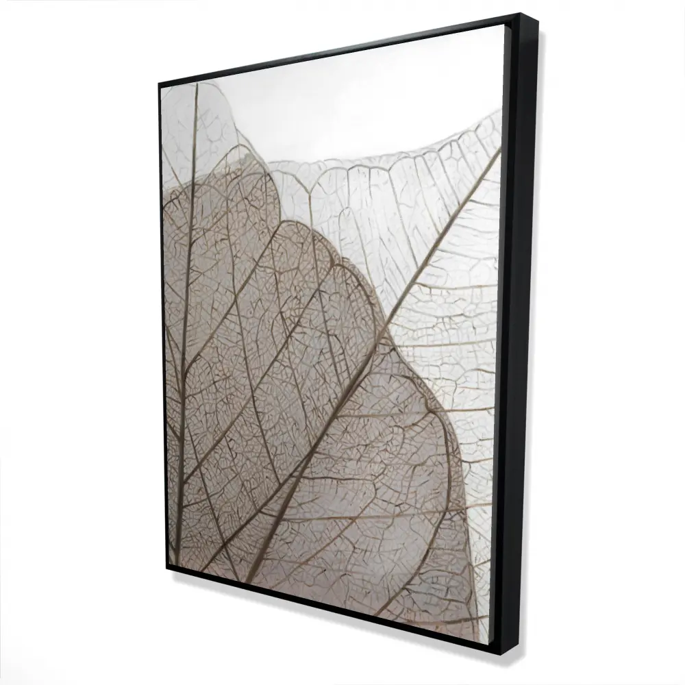 360 Stand Framed Translucent Brown Dried Leaf Print - 36x48 in. Botanical Home Supplies, Indoor/Outdoor Wall Decoration, Artistic Nature Wall Art