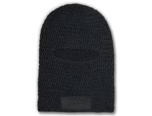 Black Crochet Balaclava