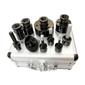 Diamond Core Drill Bit Set, Includes 6/8/10/25/35/50/65mm Hole Saw Kit, 2 Inch Tile Chamfer Drill Bits, for Tiles Ceramic Granite Marble, Diamond Drilling Bits