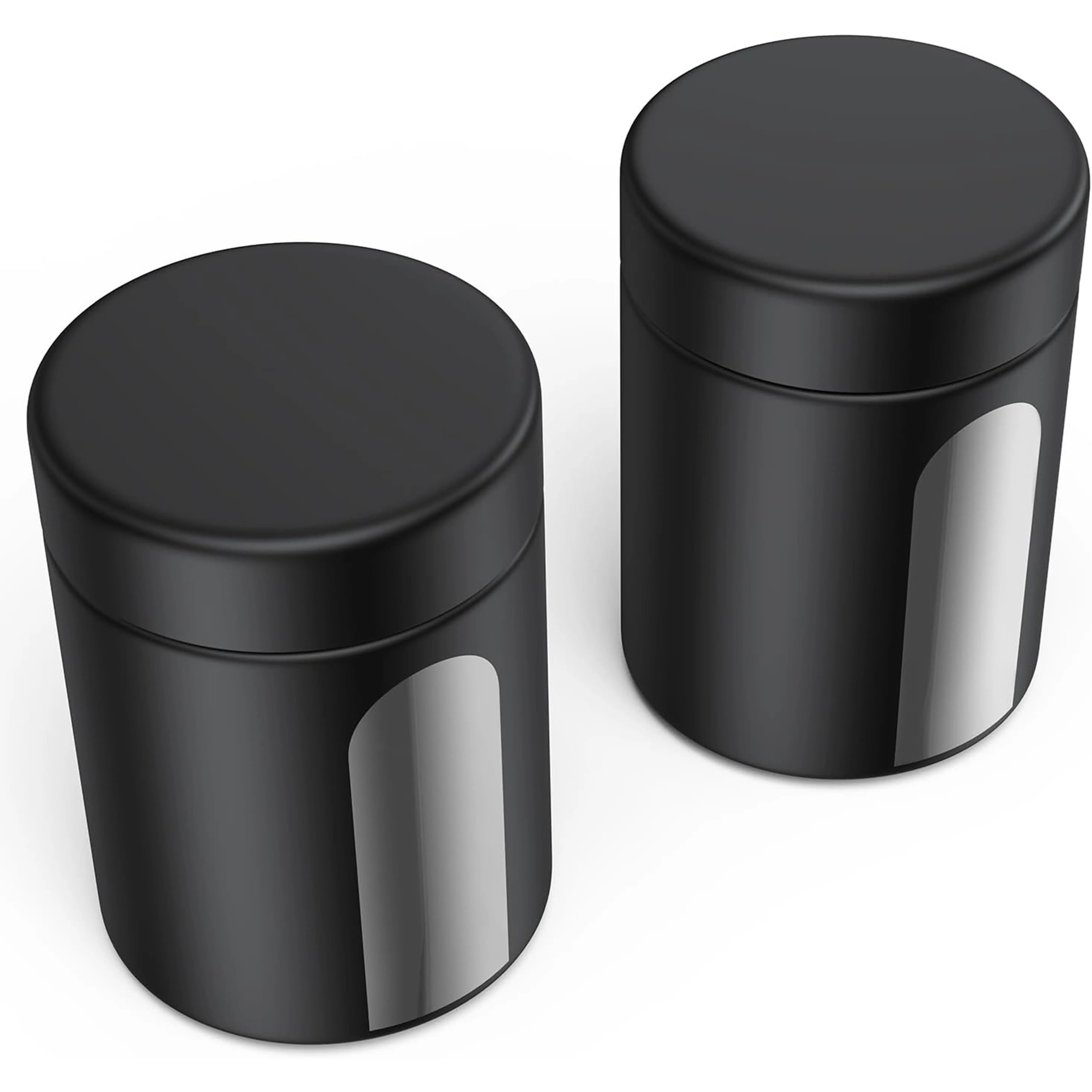 Glass Storage Jar (4 oz), 2 Pack Premium Food Grade Visual Container with Child Resistant Cap, Small Waterproof Bottle Multipurpose Container for Coffee Beans Nuts Teas Spices(120ml)