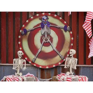 Clown Skeleton Target Hanging Halloween Wall Prop Circus Carnival Haunted House