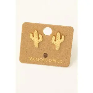 Cactus Earrings (Gold)