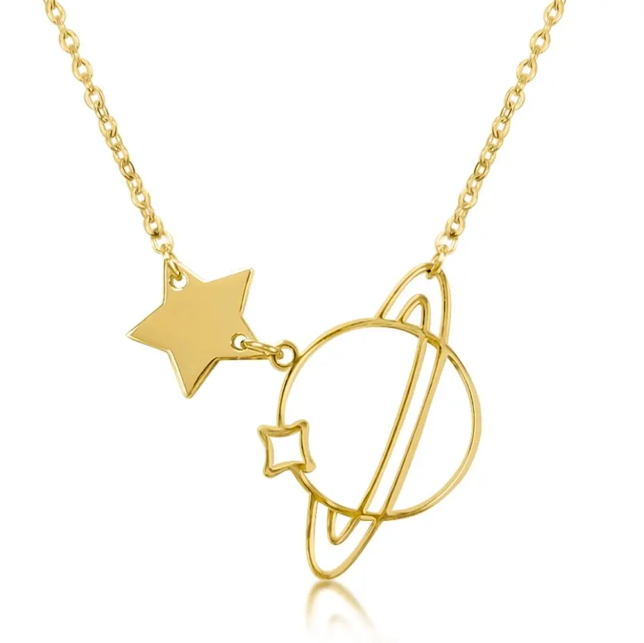 Saturn Necklace in Gold