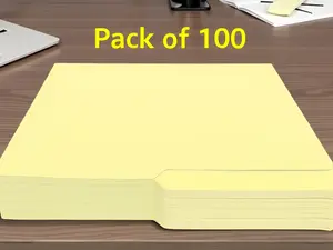 UOFFICE Yellow Letter Size File Folder 1/2 Cut Tab 100 Pack 11.75x9.5 Inches for Document Categorization
