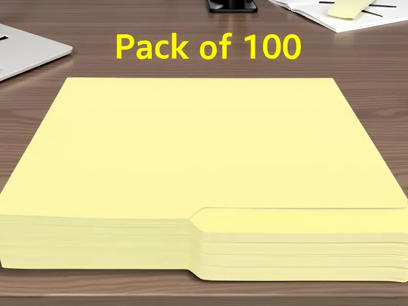 UOFFICE Yellow Letter Size File Folder, 1/2 Cut Tab, 100-Pack, 11.75x9.5 Inches Files Organizer for Document Categorization