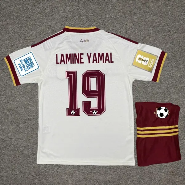 2026/27 Football Jersey Set - Short-Sleeve White Soccer Shirt, Red Shorts, Breathable Sports Collectible Sportswear
