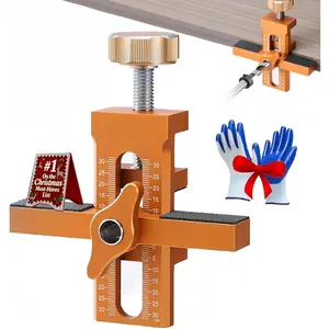Cabinet Door Mounting Jig, 2-in-1 Cabinet Hinge Installation Positioning Tool, Length Aid Positioner, Versatile Aluminum Alloy DIY Locator Jig for Installing Most Cabinets