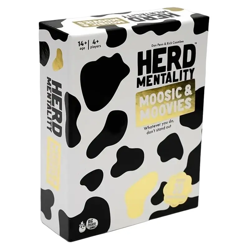 HERD Mentality Moovies & Moosic Board English Cards Game,Party Tabletop Game, Family Tabletop Games, Supports Up to 20 Players, Fun for The Whole Family,Non-Verbal Communication High Player Interaction