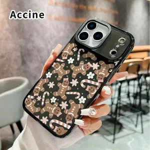 Shockproof Clear Case For iPhone 17 Pro Max 16 15 Plus Air 14 13 12 11 Gingerbread Delight Pattern Patterned Phone Cover built-in Airbag Bumper Protective Casing with 4 Color Options