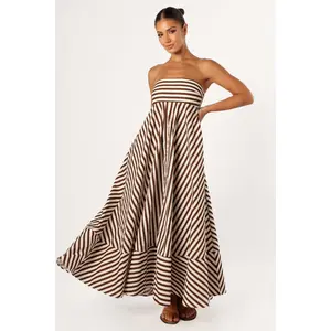 Bowie Strapless Maxi Dress - Chocolate