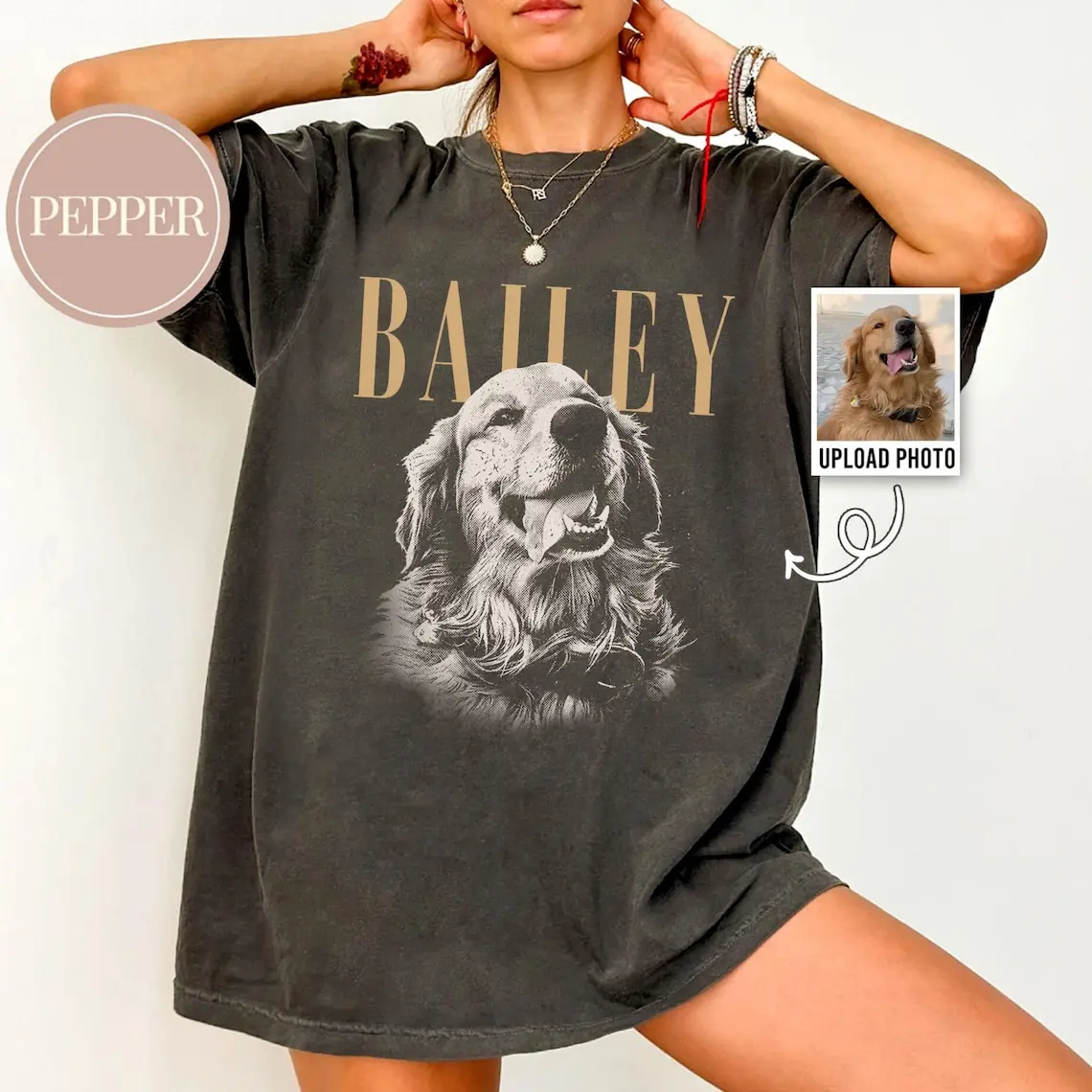 Custom Pet Photo And Name Shirt,(Sent via message) Personalized Comfort Colors Pet Shirt,Customized Picture Dog Shirt