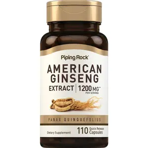 Piping Rock American Ginseng Capsules | 1200 mg | 110 Count | Non-GMO, Gluten Free Supplement