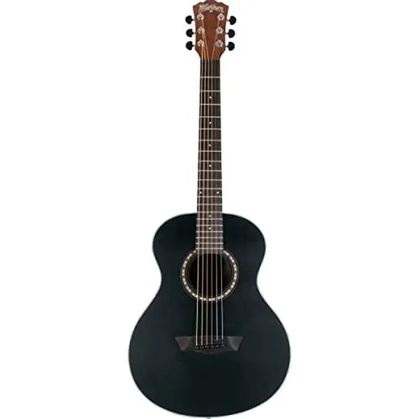 Washburn G-Mini 5 Apprentice Series 7/8 Size Acoustic Guitar, Black Matte (AGM5BMK-A-U)