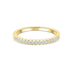 The Desire - Gold | Modern Gents Simple Gold Half Eternity Band | Dainty Stacking Ring