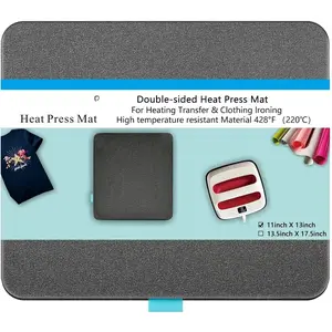 Heat Press Mat 11"x13": Double-Sided Fireproof Materials Protective Resistant Mat for Cricut Easypress/Easypress 2 & HTV Craft Vinyl Ironing Insulation Transfer Projects