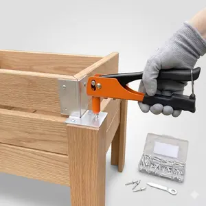 Heavy Duty 9.5" Hand Riveter Tool Kit with 40Pcs Rivets Professional Pop Rivet Gun for Metal Plastic DIY Ergonomic Non-Slip Handle Includes Blister Case