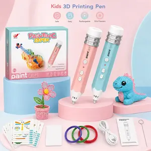 Kids 3D Printing Pen  - Includes 3D Pen, 10 Starter Colors of PLA Filament, Stencil Book + Project Guide, a Fun STEM Gift & Birthday Present for Ages 3+,summerwins, Decorations, Creativity