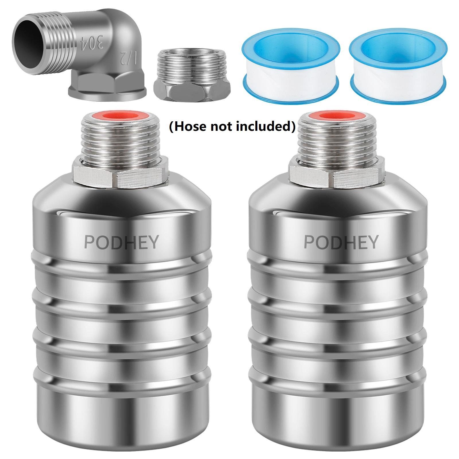 PoDhey 2 Counts Water Level Control Float Valve 304 Stainless Steel Fully Automatic Mini Floating Ball Valve Auto Shut O