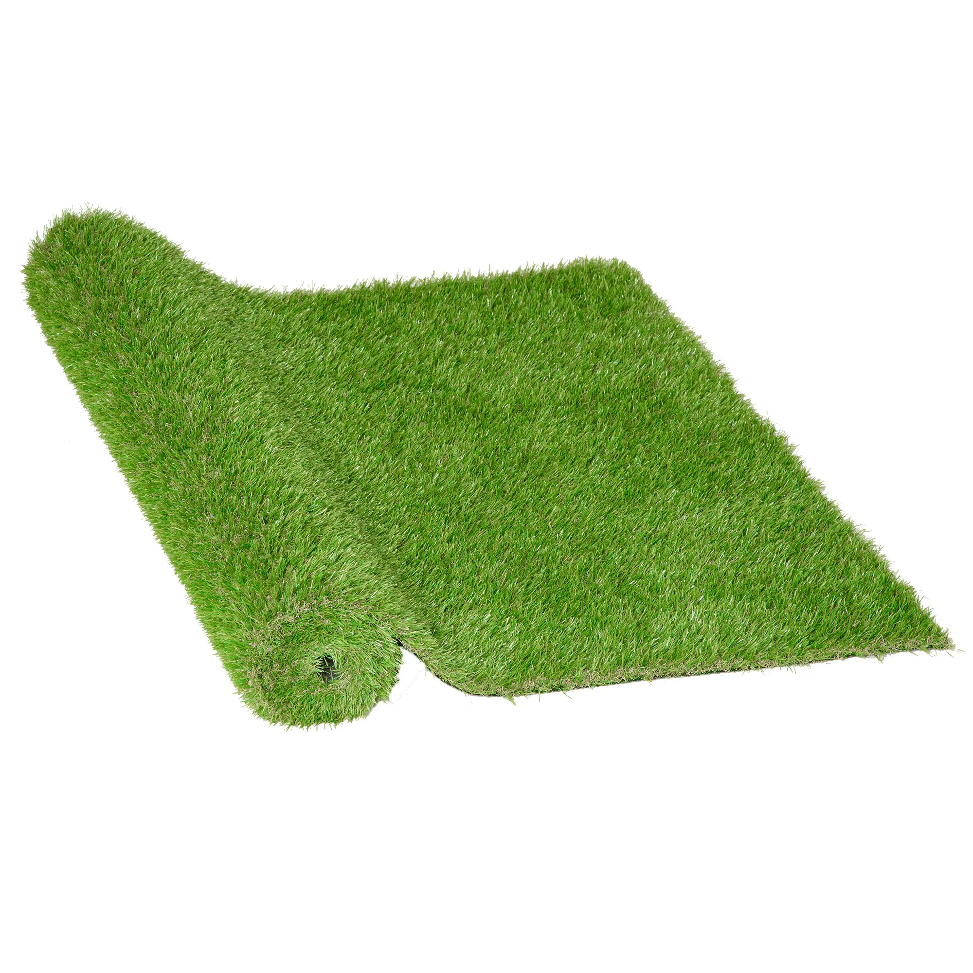 Outsunny 10'x3' Low Maintenance Artificial Turf Grass - 1.25" Height, Curly Strands, Durable, UV Protection, Drain Holes, All Seasons Use, No Fertilizers Needed - Ideal for Garden, Playground, Courtyard