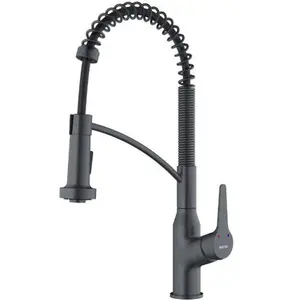 Scottsdale Gunmetal Grey Kitchen Faucet – Pull-Down Dual Spray, High Arc Spout, 360° Swivel, Lead-Free Brass Body, Single Handle, 1.8 GPM Flow, ADA Compliant, Easy Install with Pre-Attached Water Lines