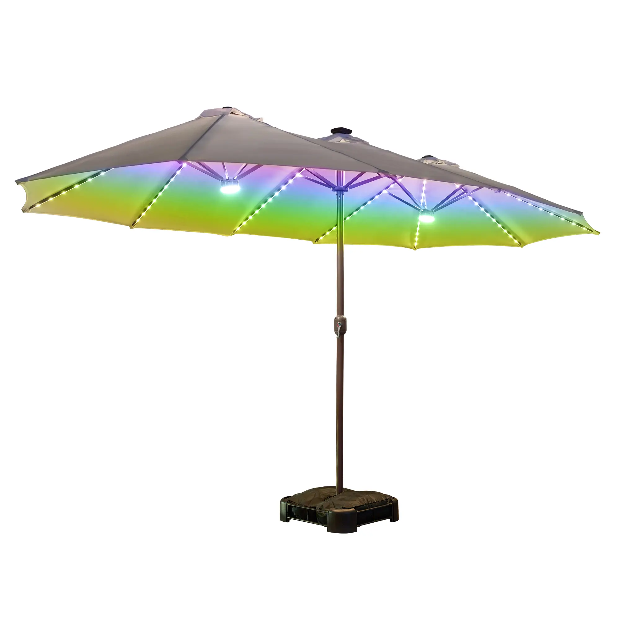 White With Solar Colored Lights