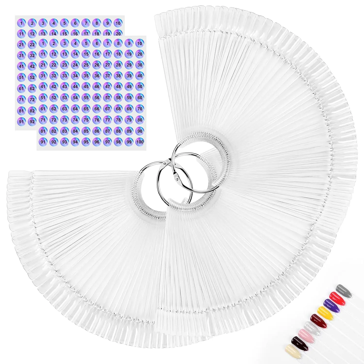 150pcs Nail Swatch Sticks with Ring and Number Stickers, Color Swatches for Nail Polish Display Nail Art Supplies for Nail Techs Must Haves Nail Stuff | Color Swatches for Nail Polish Display Nail Art Supplies for Nail Techs Must Haves Nail Stuff