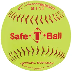 Champion Sports  11 in. Safety Softball, Optic Yellow & Red