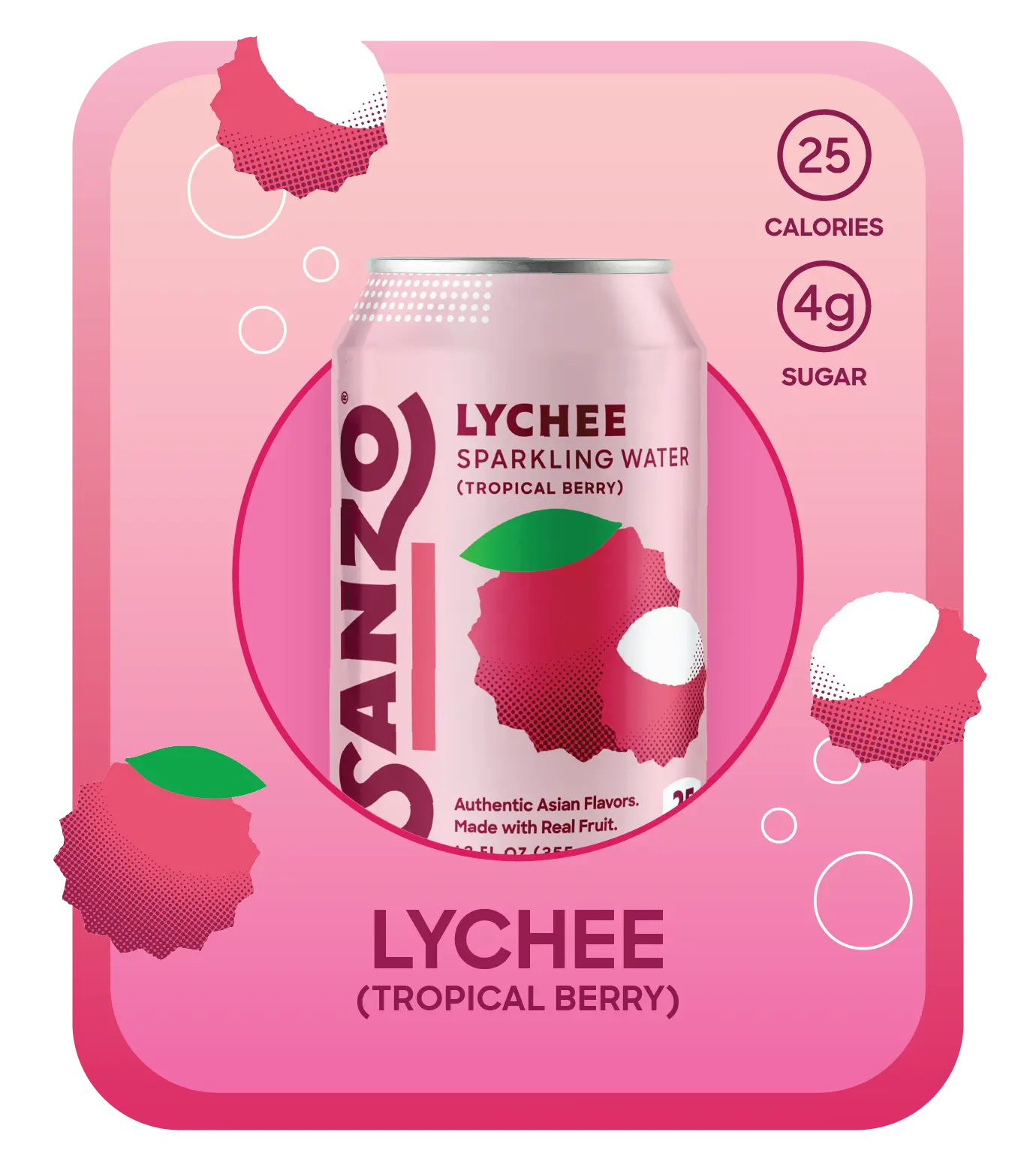 Lychee (Tropical Berry) Sparkling Water | 12-pack
