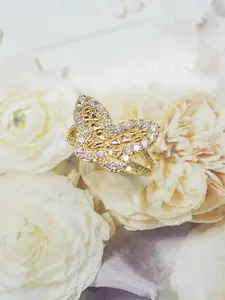 Women's Fashion Irregular Design Stone Butterfly Ring, Fashion Engagement Rings, Adjustable Ring, Synthetic Zircon Inlay, Daily Party Jewelry Gift, Best Gift for Girlfriend/mom