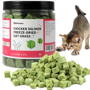 120g Cat Grass Treats for Indoor Cats, Freezed Dried Cat Grass Teething Stick Snacks for Cats, Edible Feline Chew Toys for Hairball Control and Oral Health