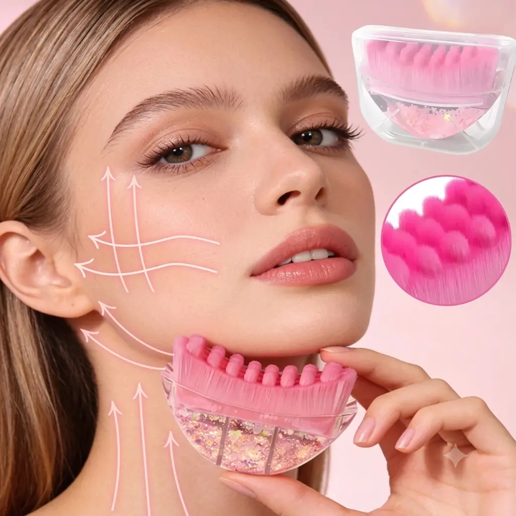 Lymphatic Face Brush Chin and Jawline Sculpting Drainage Facial Massage Brush Depuffing Skin Sculpting Tool Detox Face Brush Blood Circulation Portable Multi-functional Design Must-Have Practical Skincare Product