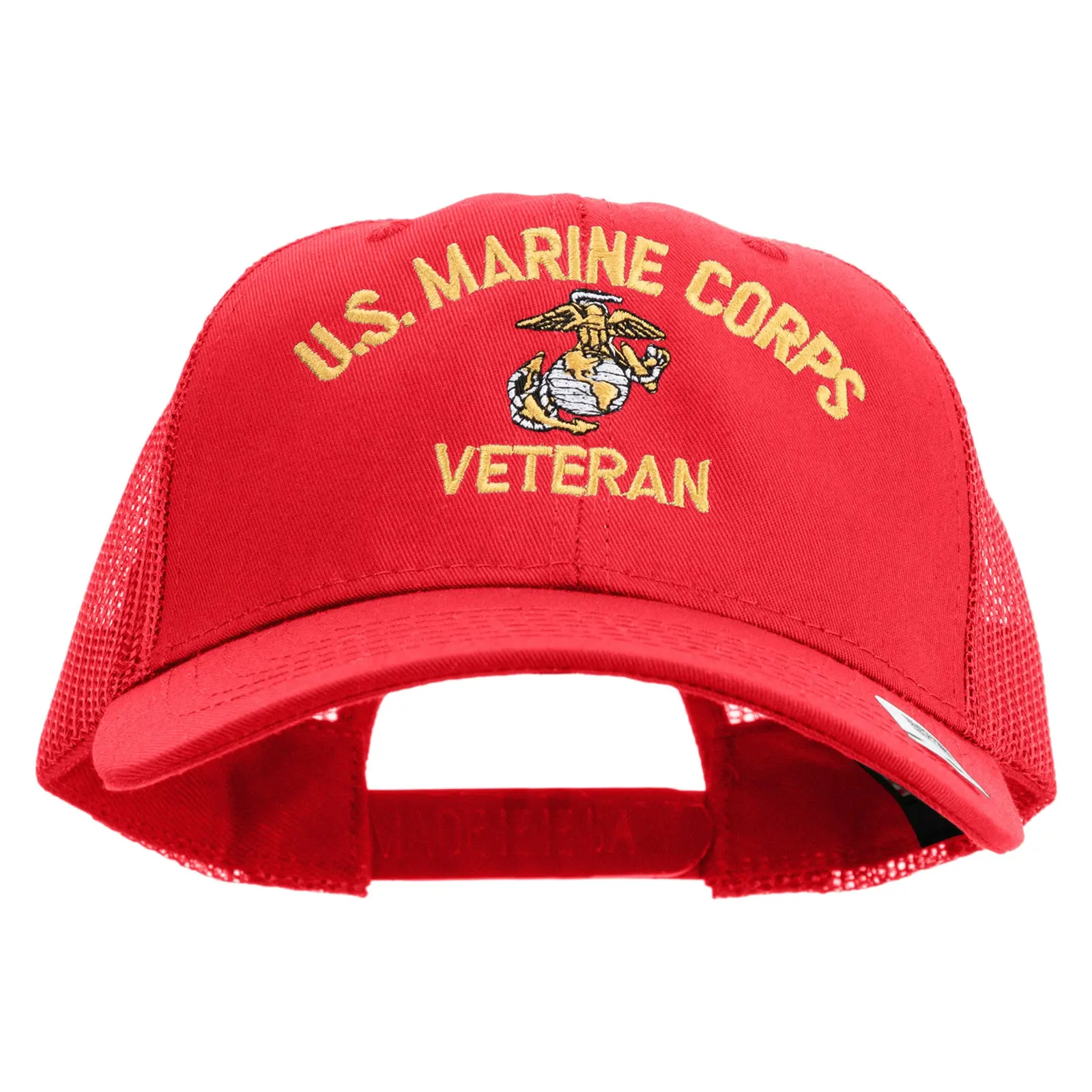 US Marine Corps Veteran Design Embroidered 6 Panel Structured Mesh Cap