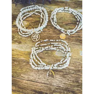 Beautiful White Bead Stacking Bracelet Set